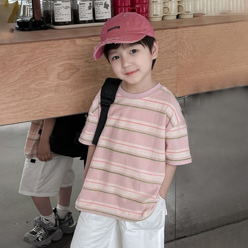 핑크샌드티 아동 등원룩 공용 여름 반팔 반소매 티셔츠 5~13호